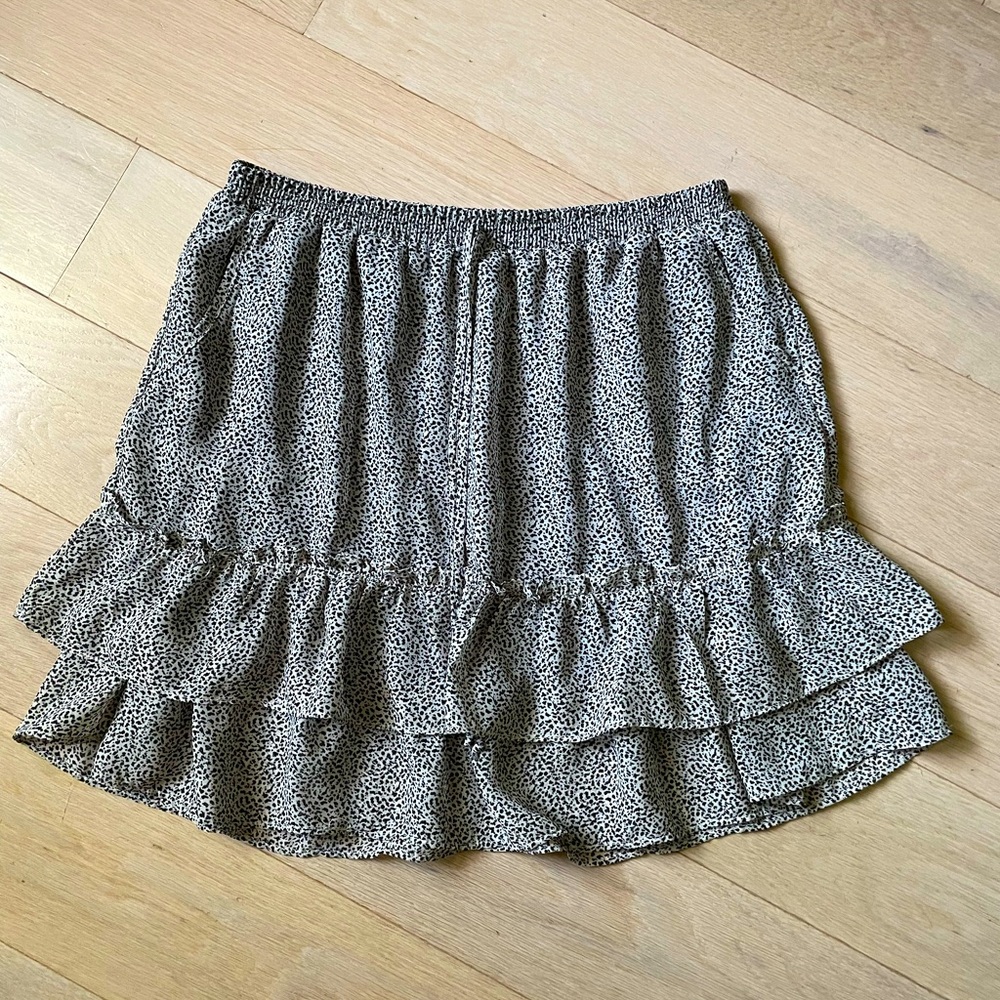 Cheetah Ruffle Mini Skirt